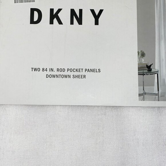 DKNY 50 x 84 DOWNTOWN SHEER White Window Curtains 2 Panels Drapes Set. - Picture 9 of 11